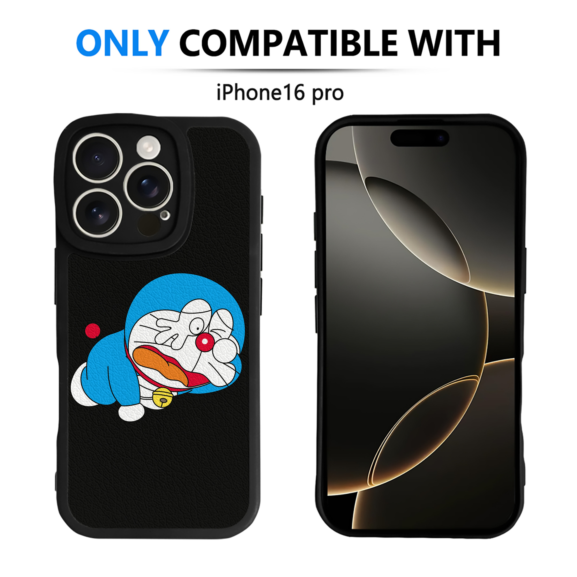 （画像用） ドラえもん Doraemon 【iPhone 16シリーズ対応】シリコンスマホケース（レザー調） 材質：シリコン